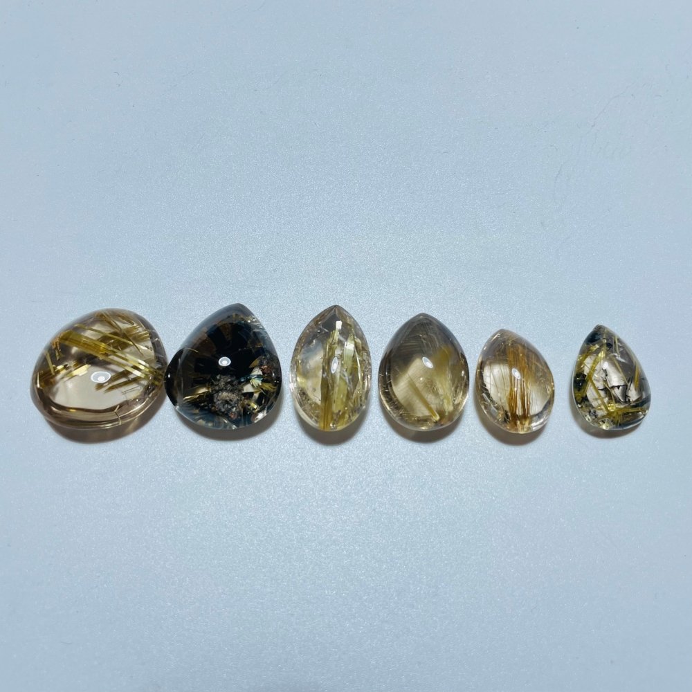 High Quality Gold Rutilated Quartz Teardrop Shape For Jewelry Making DIY Pendant -Wholesale Crystals