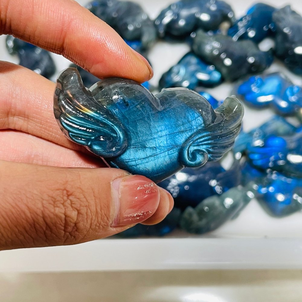High Quality Labradorite Heart Wing Carving Wholesale -Wholesale Crystals