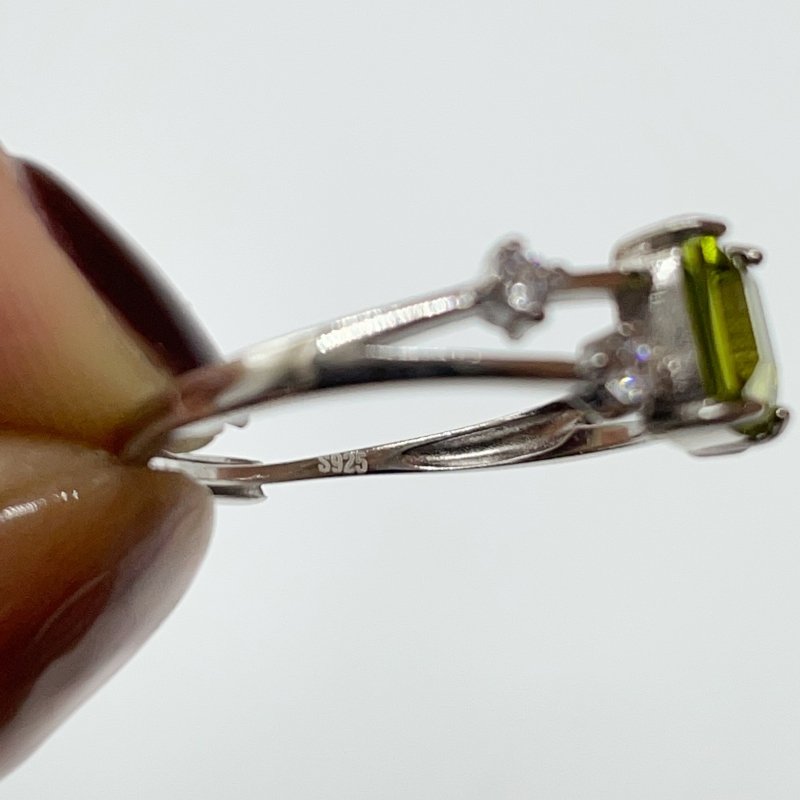High Quality Peridot S925 Sterling Silver Cut Faceted Ring Wholesale -Wholesale Crystals