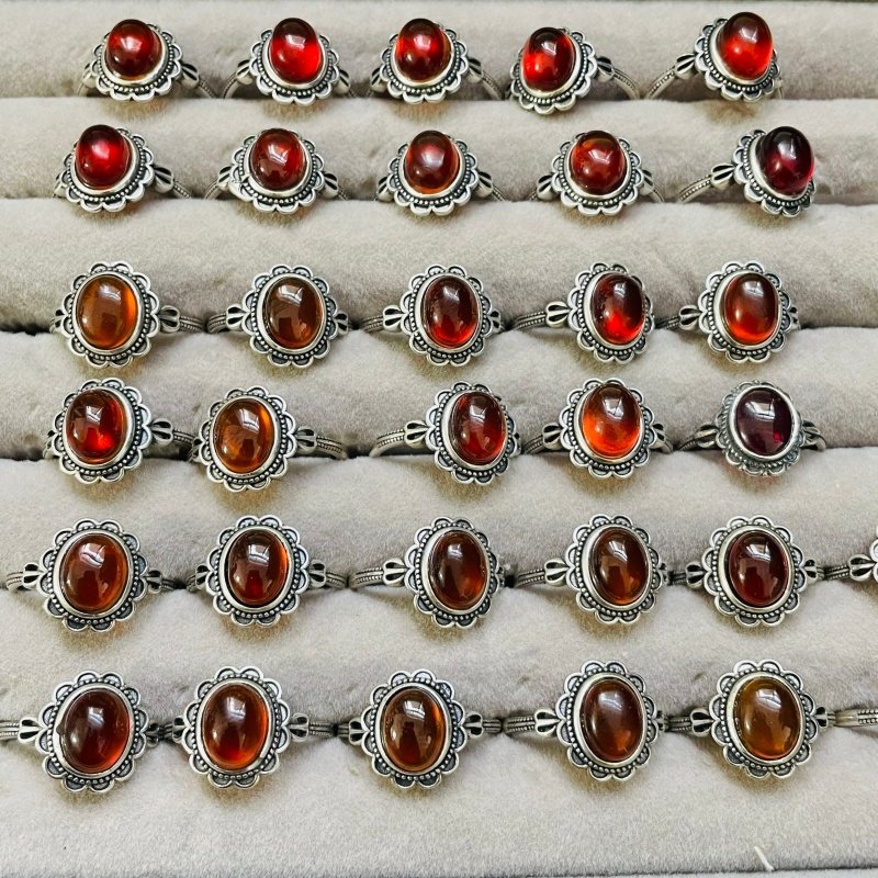 High Quality S925 Orange Garnet Ring Wholesale -Wholesale Crystals