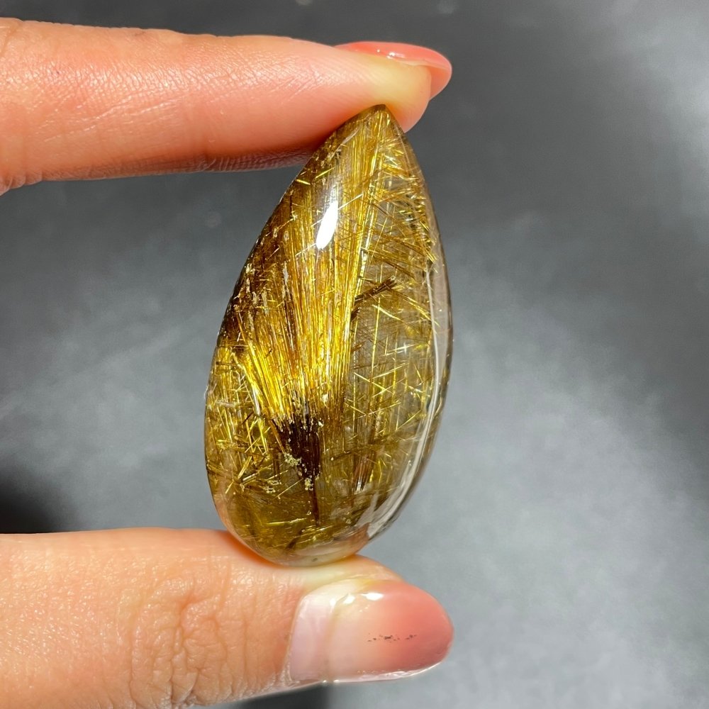 High Quality Spark Golden Rutile Teardrop Pendant -Wholesale Crystals