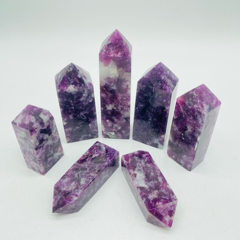 High Quality Spark Lepidolite Four-Sided Tower Points Wholesale -Wholesale Crystals