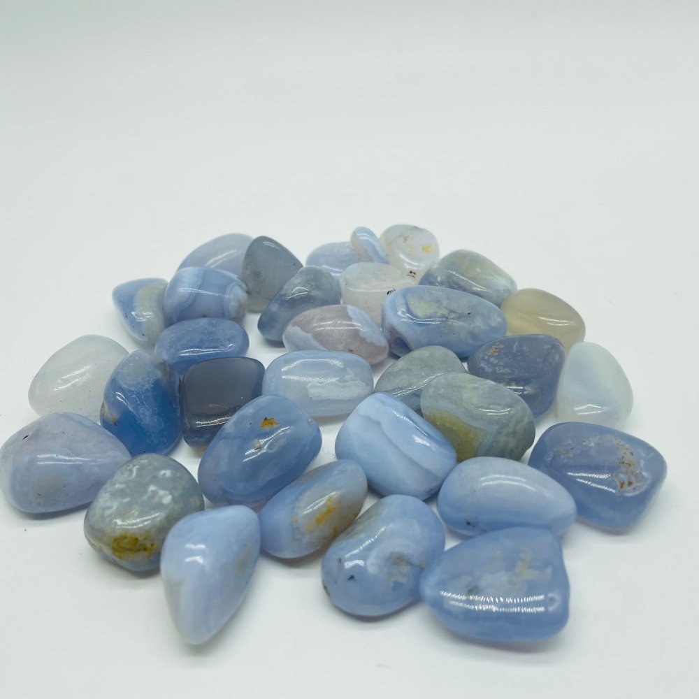 High Quality Stripe Blue Chalcedony Tumbled Wholesale -Wholesale Crystals
