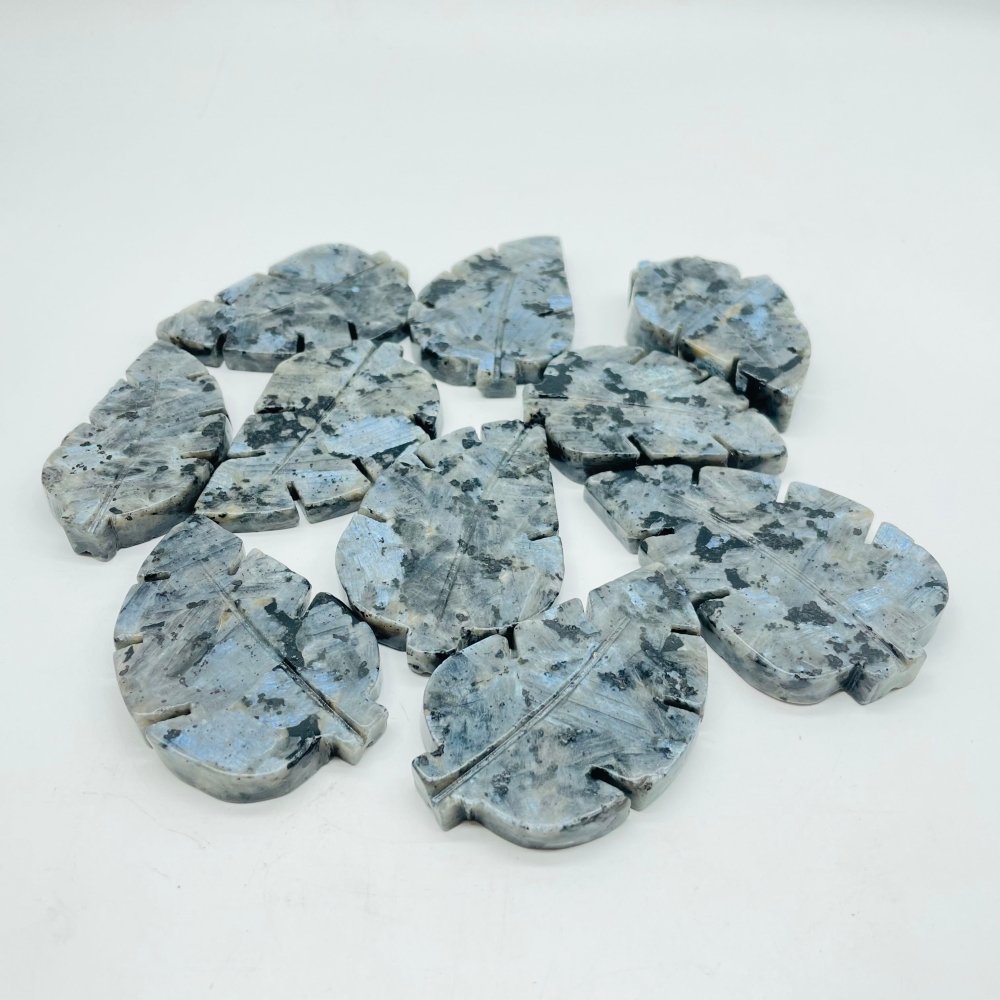 Larvikite Tree Leaf Carving Wholesale -Wholesale Crystals