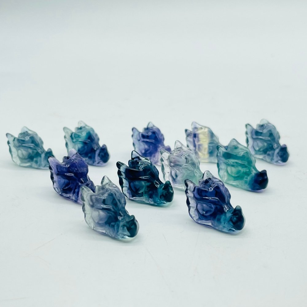 Mini Rainbow Fluorite Dragon Head Carving Wholesale -Wholesale Crystals
