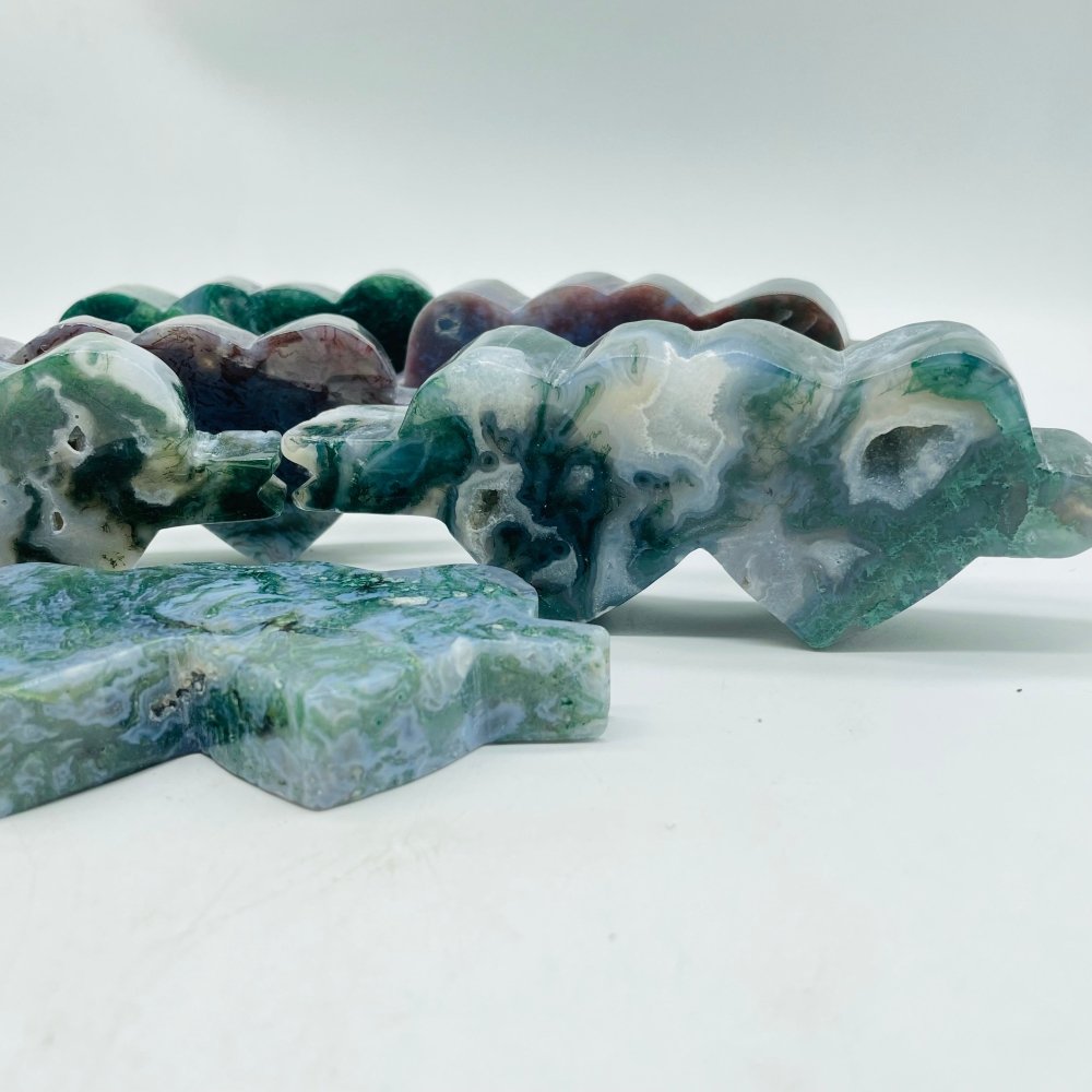Moss Agate Double Heart Wholesale -Wholesale Crystals
