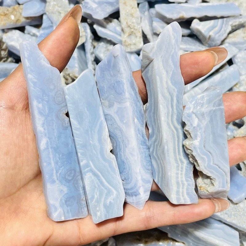 Natural Blue Lace Agate Leftover Chips Wholesale Clearance -Wholesale Crystals