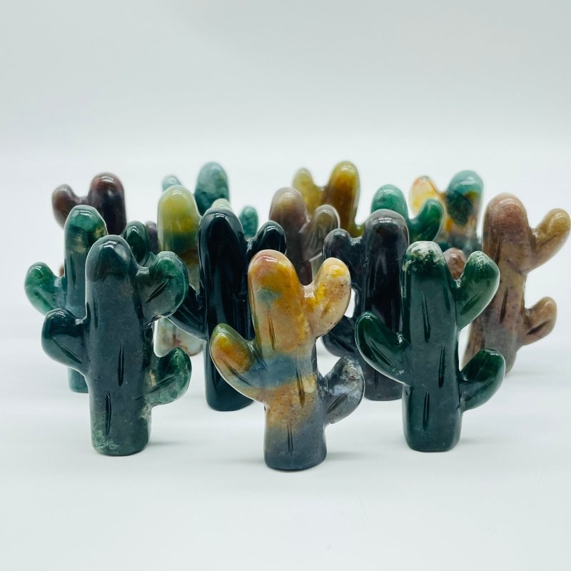 Ocean Jasper Cactus Carving Wholesale -Wholesale Crystals