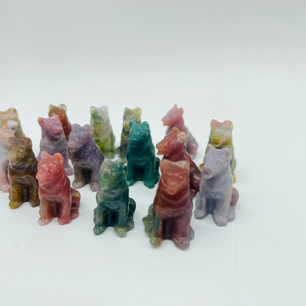 Ocean Jasper Dog Carving Wholesale -Wholesale Crystals