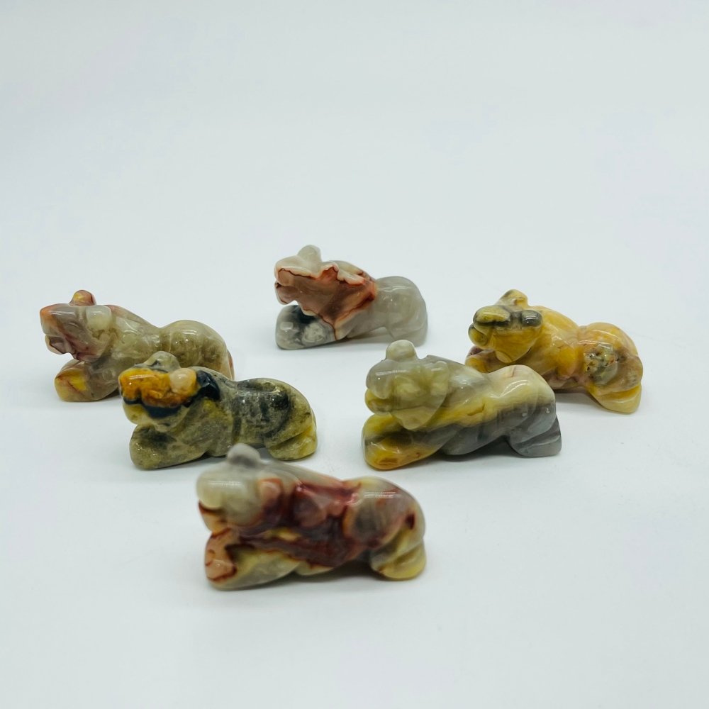 Panther Jaguar Carving Wholesale Moss Agate Tiger Eye Crazy Agate -Wholesale Crystals