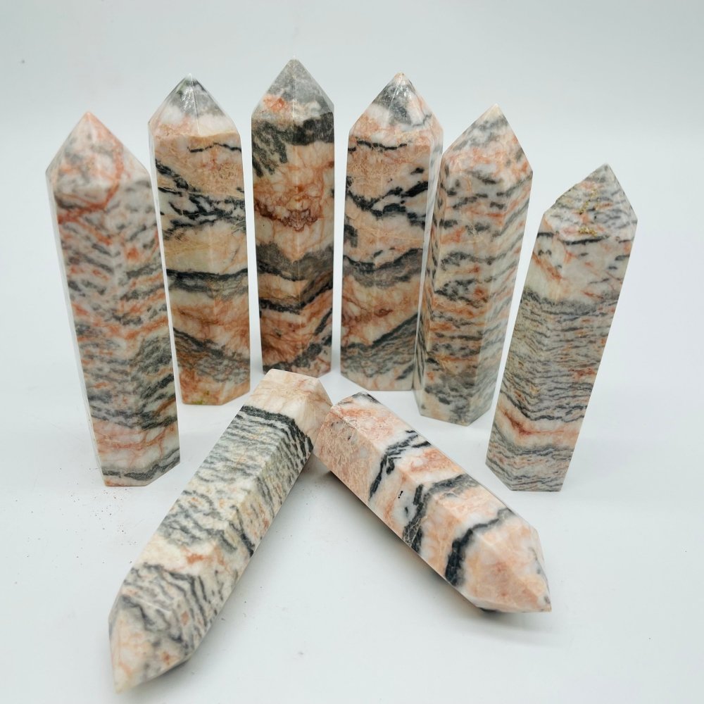 Pink Zebra Stone Tower Points Wholesale -Wholesale Crystals
