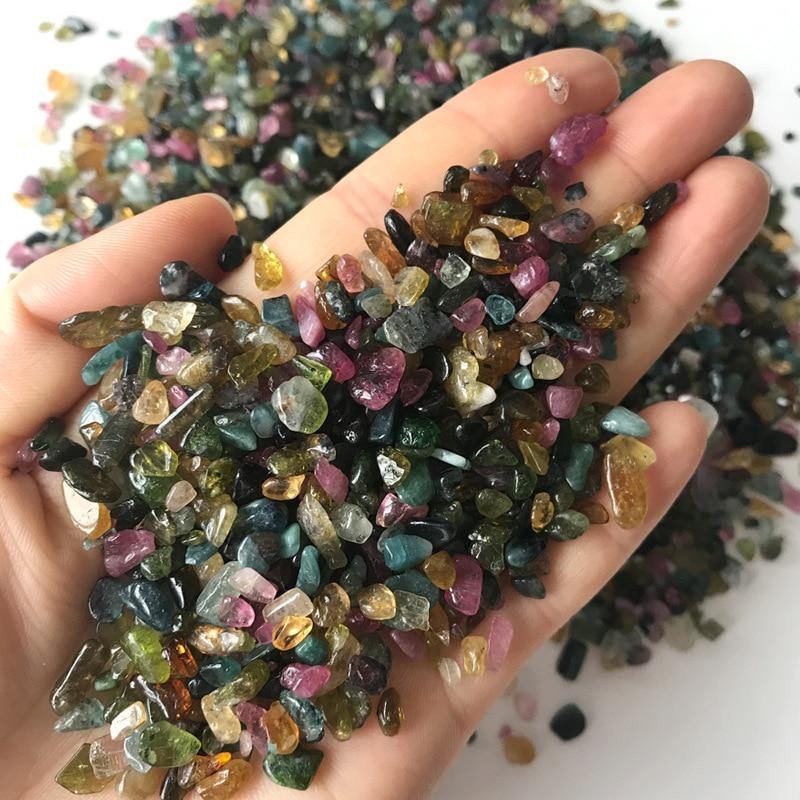 High Quality Colorful Tourmaline Gravel 5-7mm Chips -Wholesale Crystals
