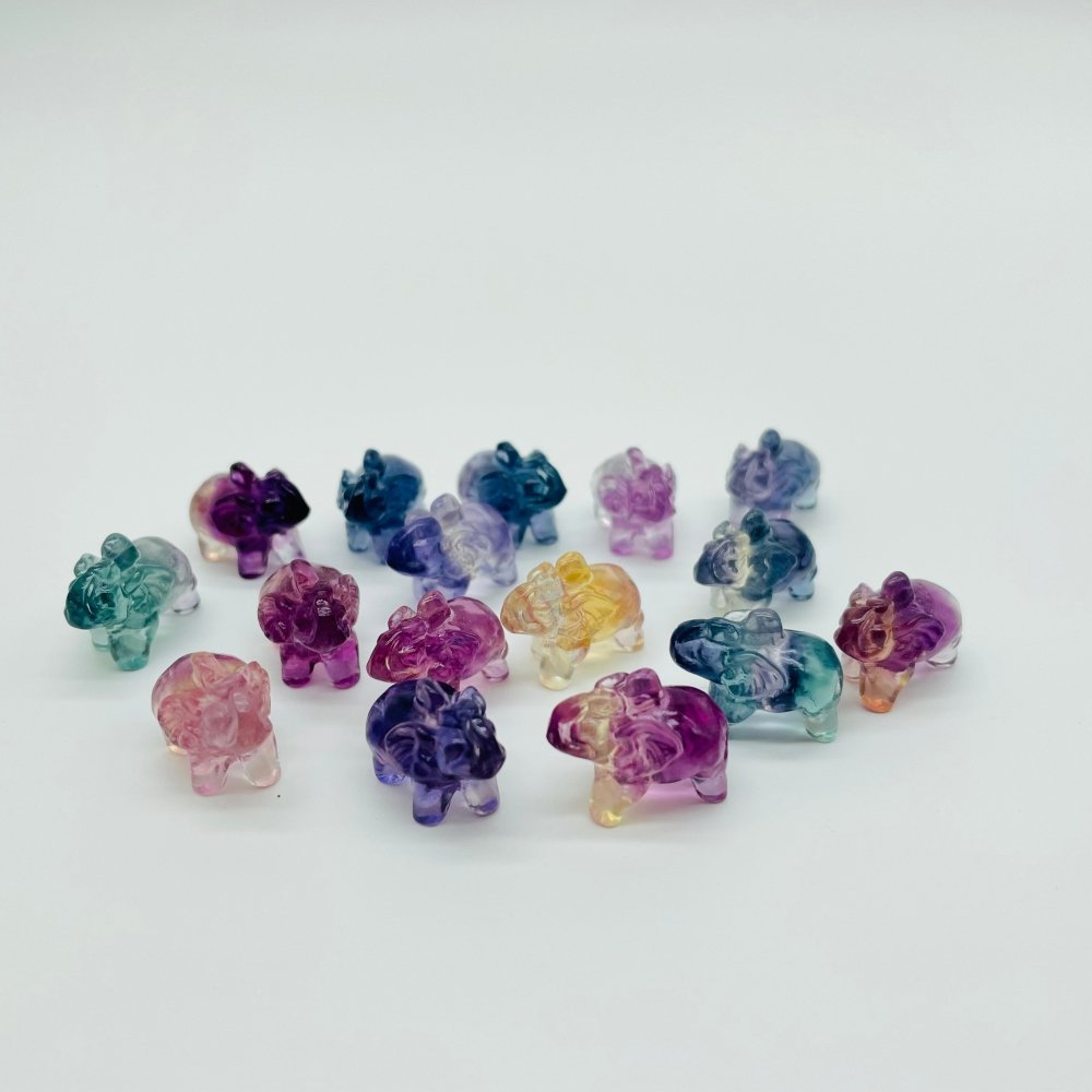 Rainbow Fluorite Mini Elephant Carving Wholesale -Wholesale Crystals