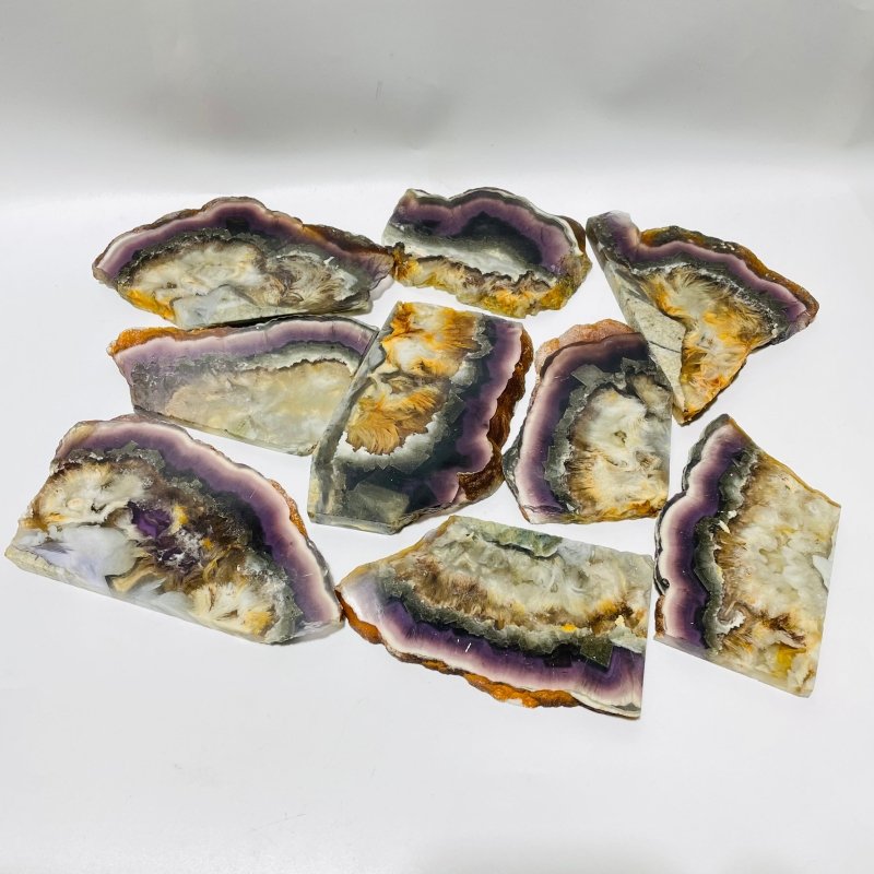 Rainbow Fluorite Mixed Cube Pyrite Spark Acicular Pyrite Slab -Wholesale Crystals