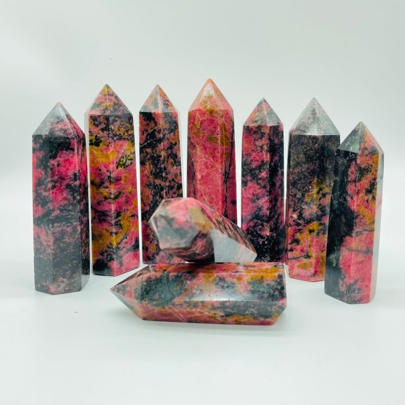 Red Rhodonite Points Tower Wholesale -Wholesale Crystals