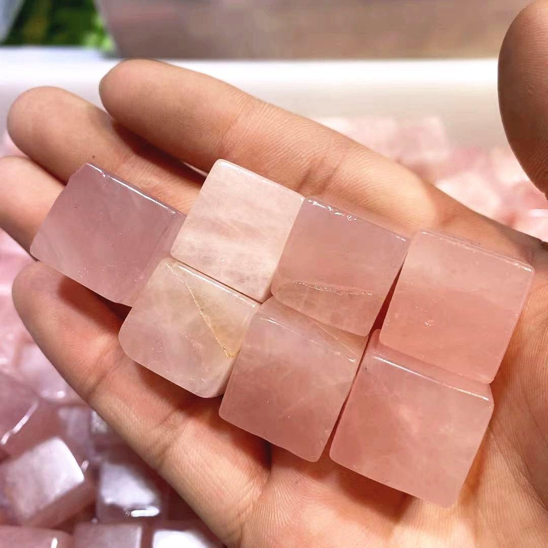 rose quartz cubes -Wholesale Crystals