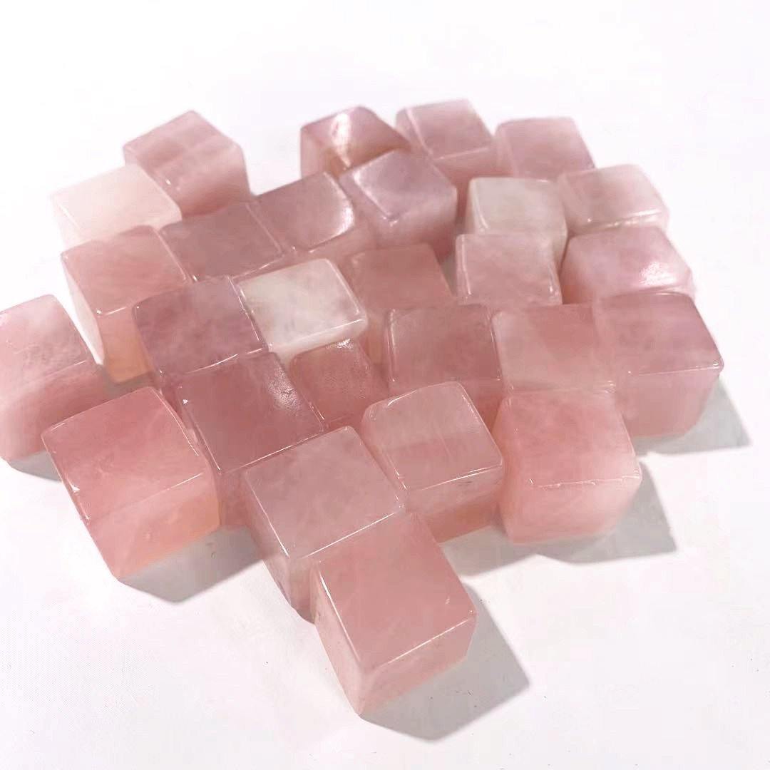 rose quartz cubes -Wholesale Crystals