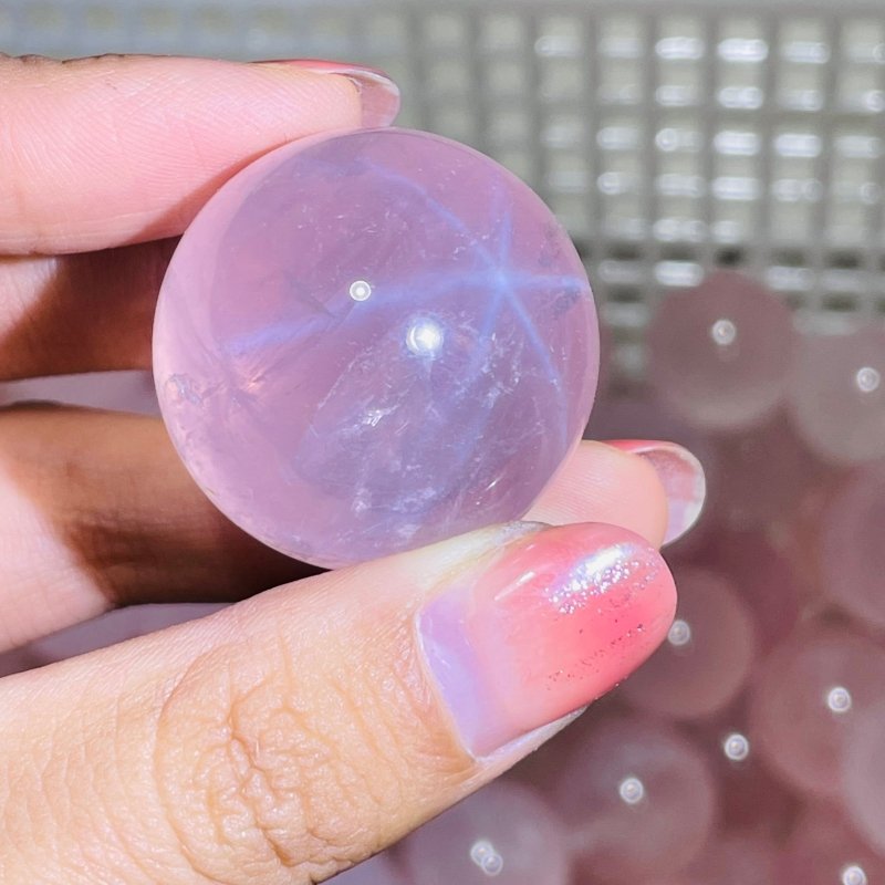 Six Star Line Rose Quartz Spheres Wholesale -Wholesale Crystals
