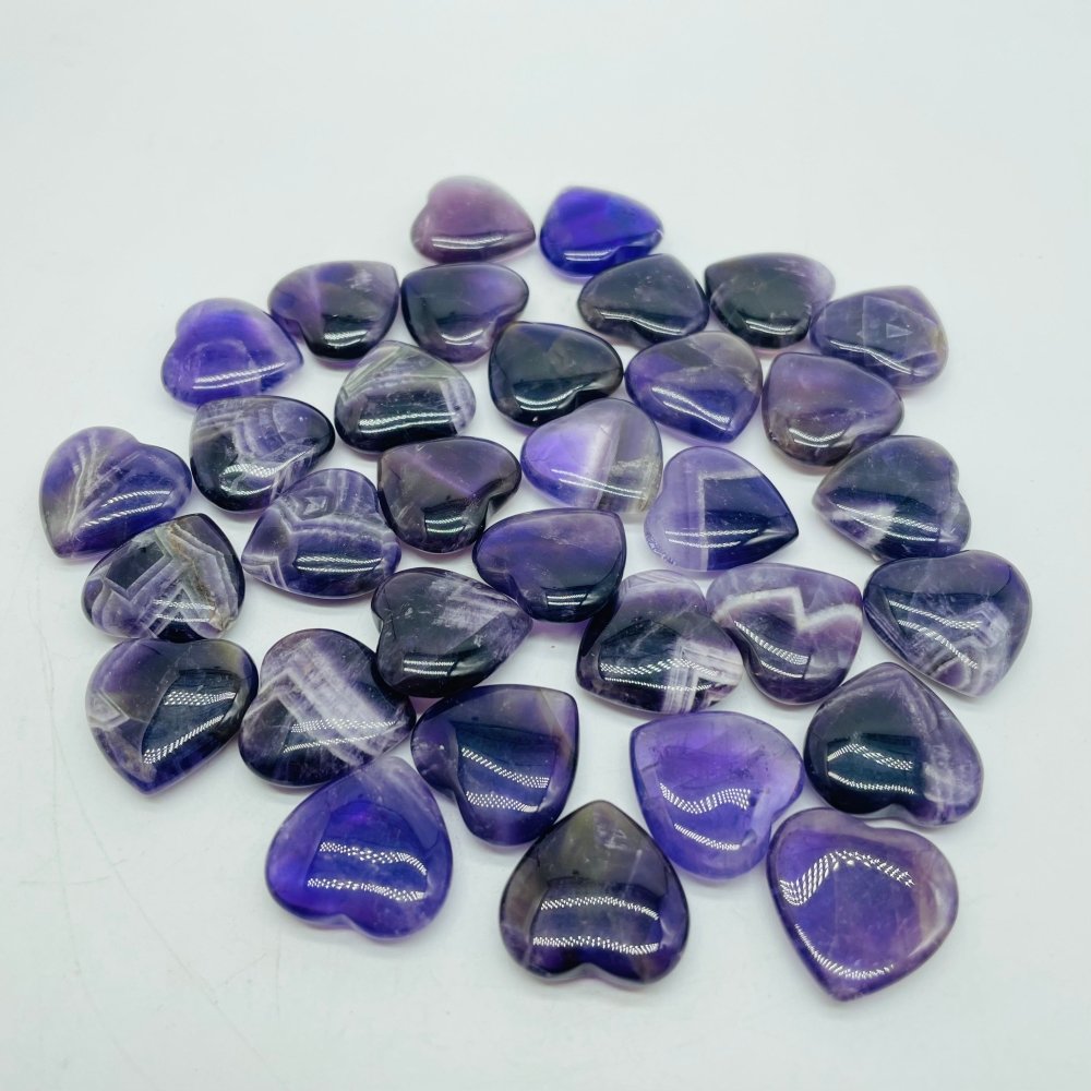 Transparent High Quality Chevron Amethyst Heart 0.78in(2cm) Wholesale -Wholesale Crystals