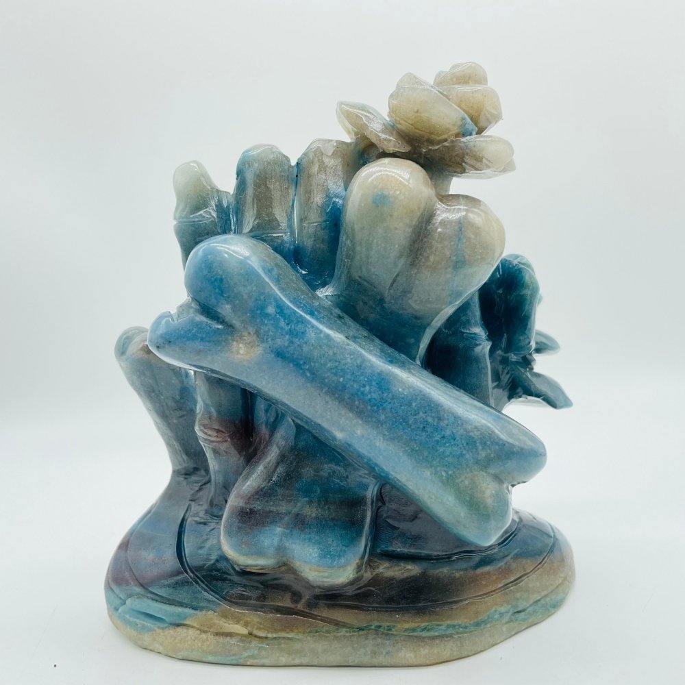 Trolleite Stone Skull Flower Head Carving -Wholesale Crystals