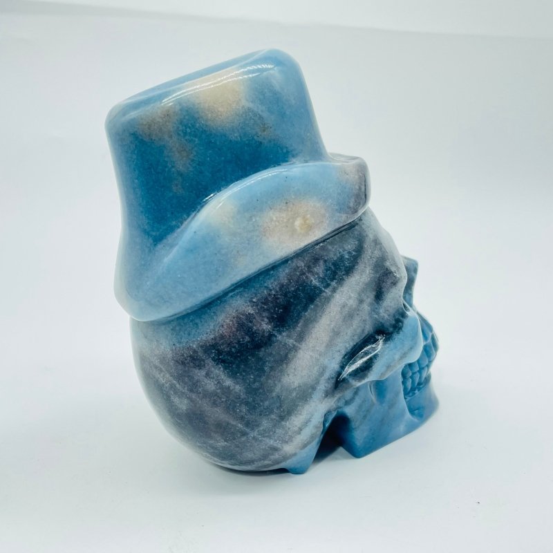 Trolleite Stone Top Hat Skull Carving - Wholesale Crystals