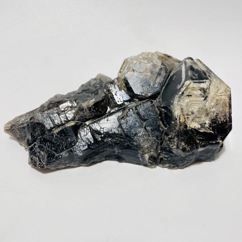 White Dry Quicksand Moving Bubble Enhydro Smoky Quartz Backbone Raw Quartz -Wholesale Crystals