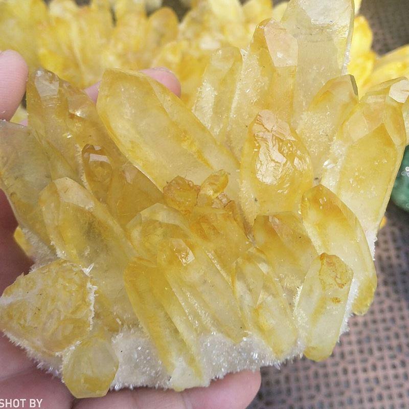 Yellow Aura Crystal Cluster -Wholesale Crystals