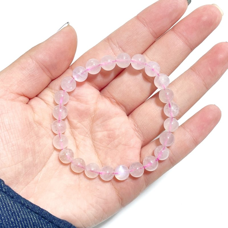 0.31in(8mm) Pink Moonstone Bracelet Wholesale - Wholesale Crystals