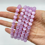 Light Purple Aura Selenite Bracelet 