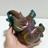 2 Pieces Ocean Jasper Elephants Carving
