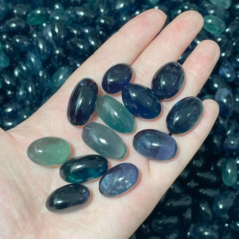 0.78 - 1in Blue&Green Fluorite Tumbled Wholesale - Wholesale Crystals