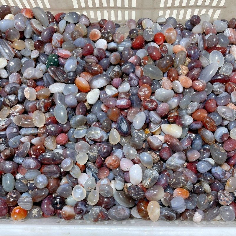 0.8 - 1.9in Colorful Agate Tumbled Gravel Wholesale - Wholesale Crystals