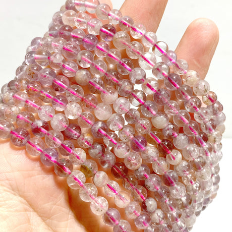 6mm White Garden Quartz 3-Loop Bracelets Wholesale Closeout