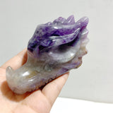 13 Pieces Rainbow Fluorite Dragon Head Carving