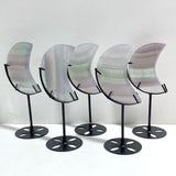 Fluorite Moon Carving With Stand Wholesale