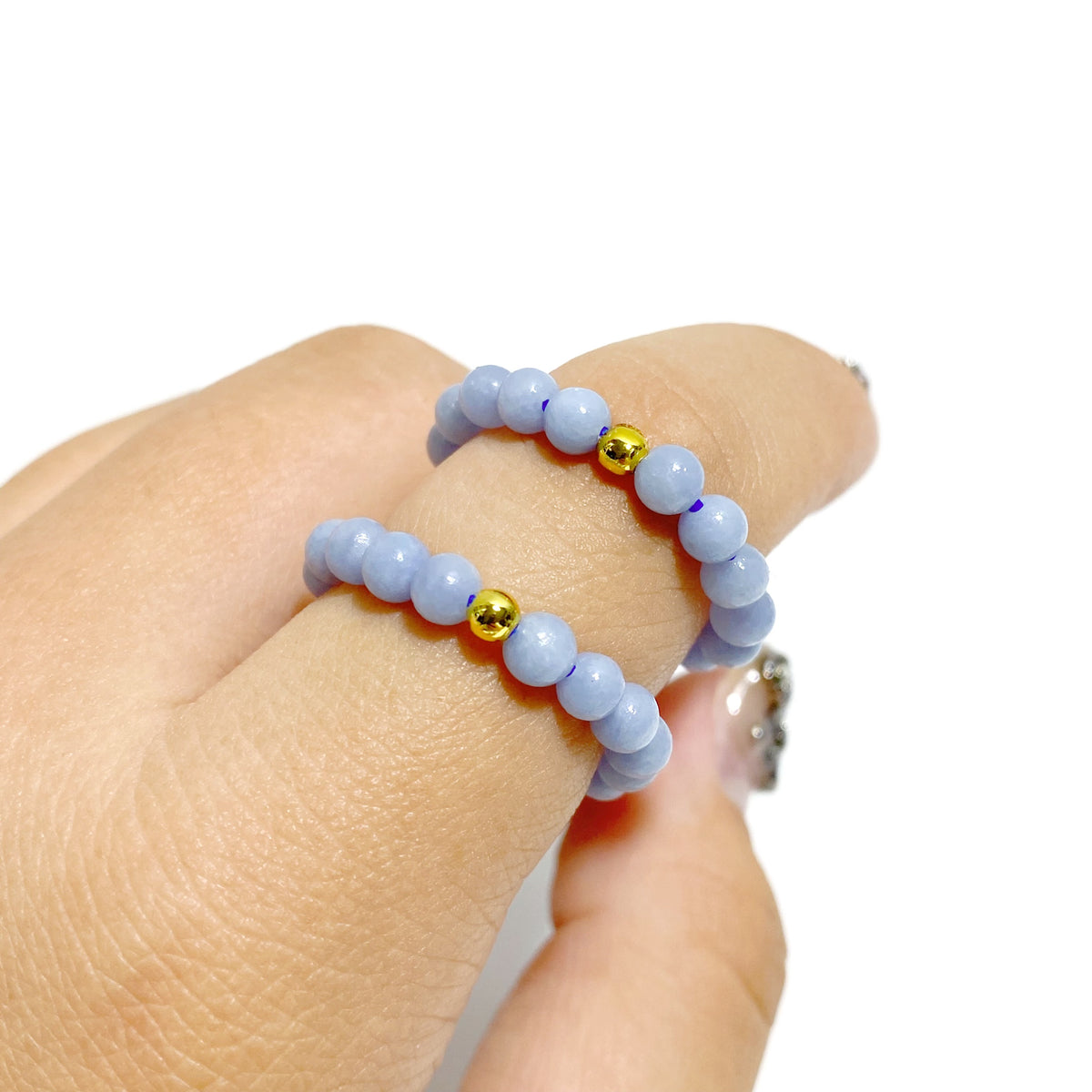 21 Types Crystal Beaded Rings Wholesale Tiger Eye Blue Aventurine