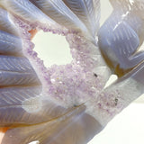 2 Pieces Geode Agate Druzy Nine-tailed Fox Carving #20