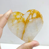 Unique Golden Hematoid Quartz Fire Quartz Heart Wing Carving With Stand