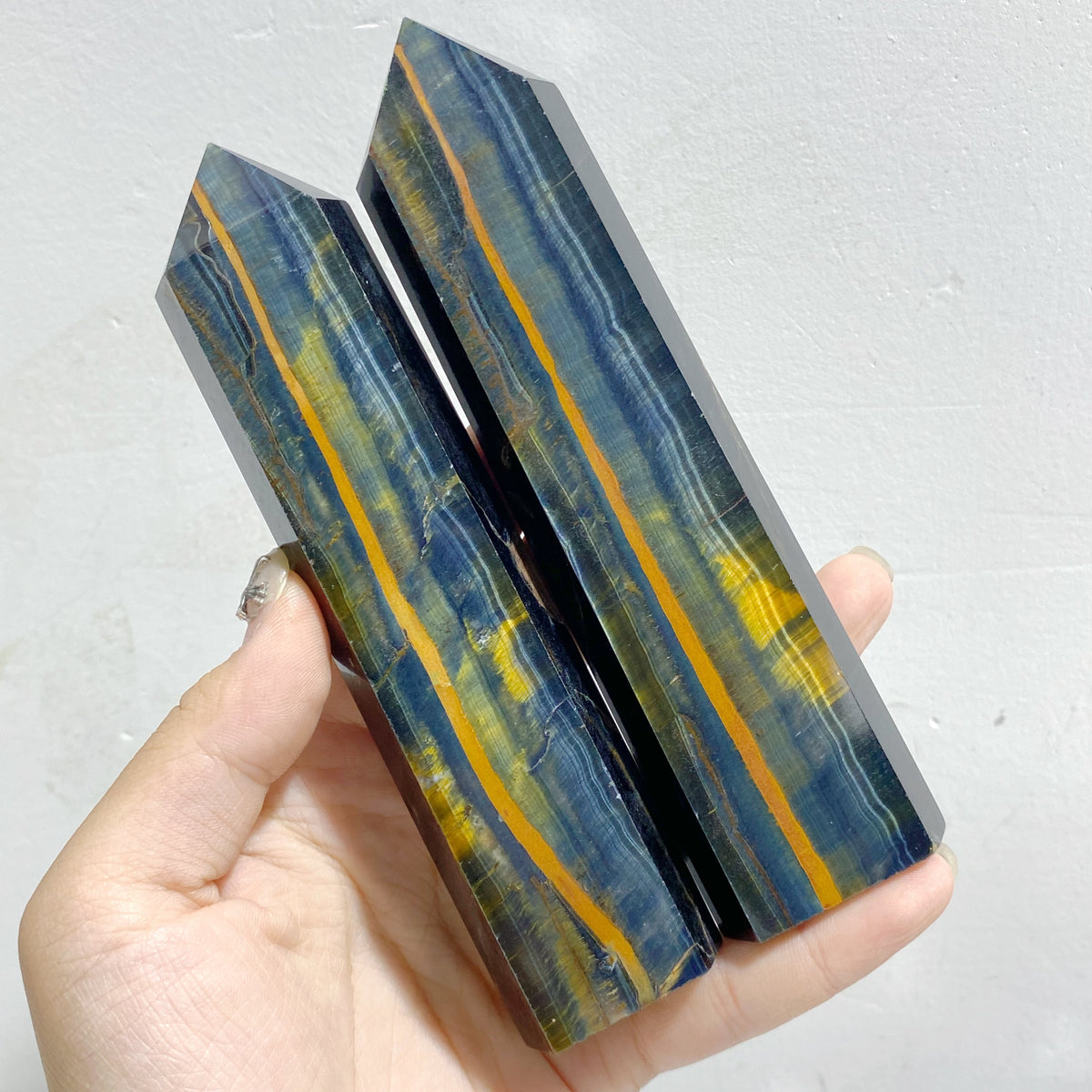 20 Pieces Fat Blue Tiger Eye Tower Points