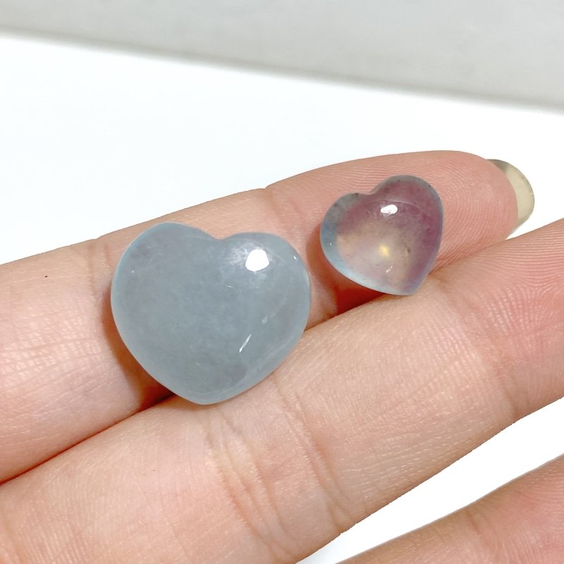 1-2cm Mixed Size Aquamarine Heart Wholesale -Wholesale Crystals