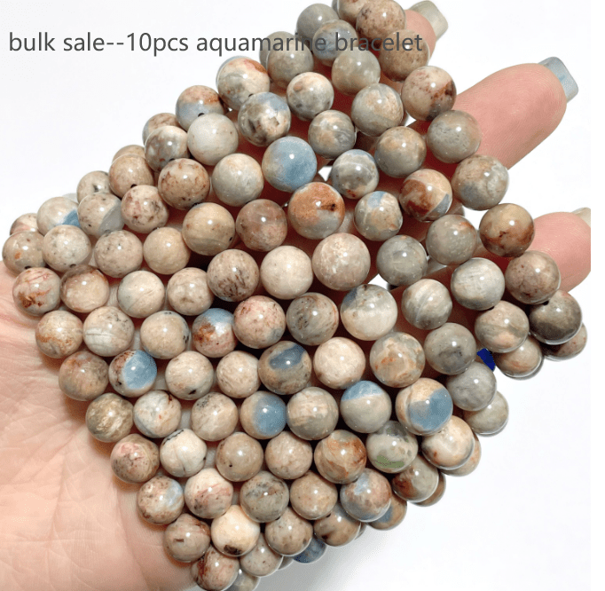 10 Pieces 8/9mm islands Aquamarine Bracelet - Wholesale Crystals