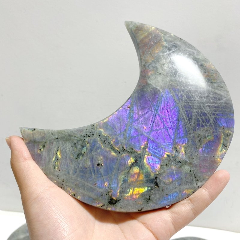 10 Pieces Beautiful Labradorite Moon Carving -Wholesale Crystals