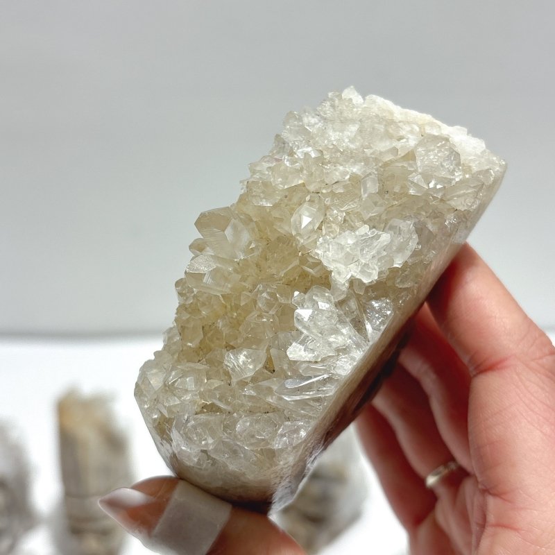 10 Pieces Clear Quartz Cluster Indian Skull Carving - Wholesale Crystals