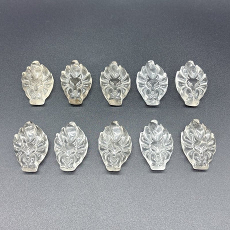 10 Pieces High Quality Clear Quartz Nine - tailed Foxes Carving - Wholesale Crystals