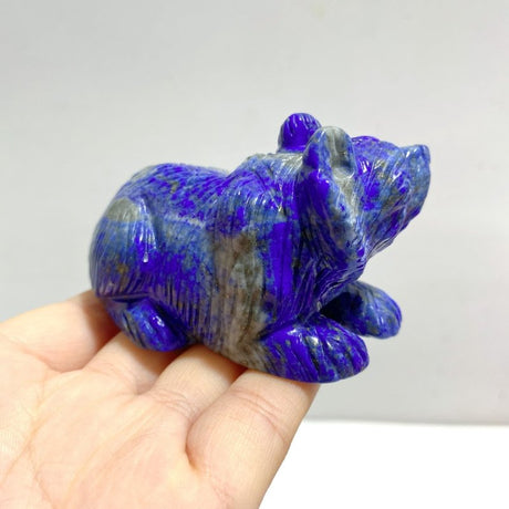 10 Pieces Lapis Lazuli Bear Carving - Wholesale Crystals