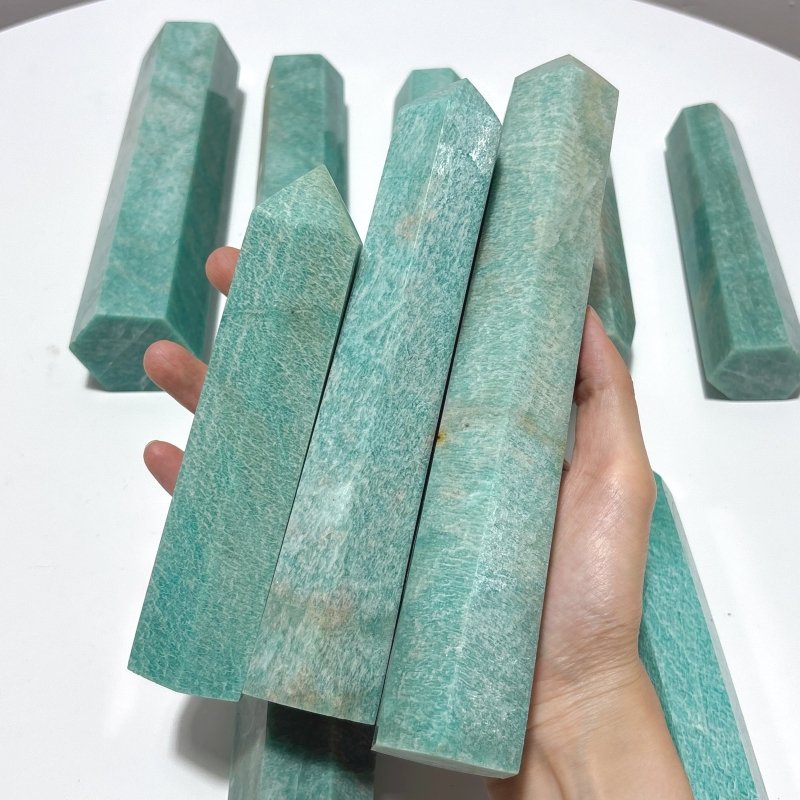 10 Pieces Large Amazonite Tower Points - Wholesale Crystals