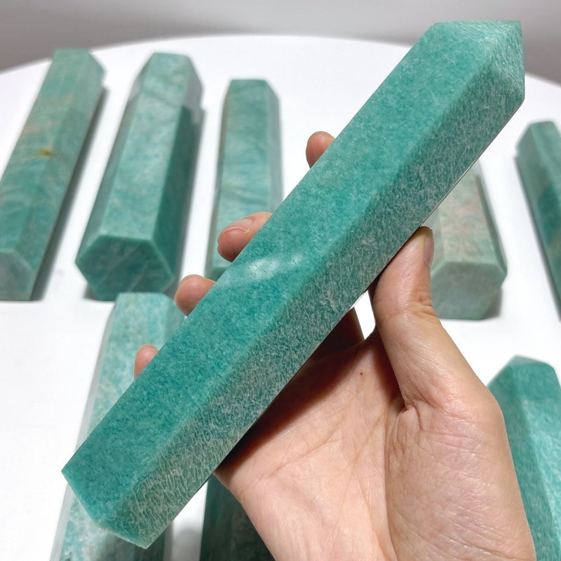 10 Pieces Large Amazonite Tower Points - Wholesale Crystals