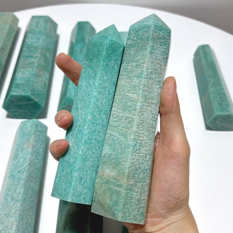 10 Pieces Large Amazonite Tower Points - Wholesale Crystals