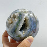 10 Pieces Large Geode Druzy Moss Agate Spheres -Wholesale Crystals