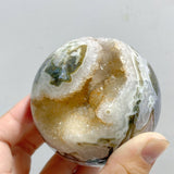 10 Pieces Large Geode Druzy Moss Agate Spheres -Wholesale Crystals